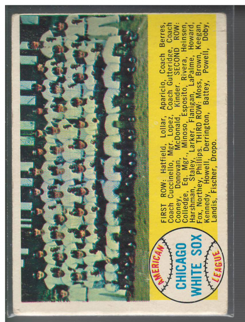 1958 Topps #256 Chicago White Sox TC