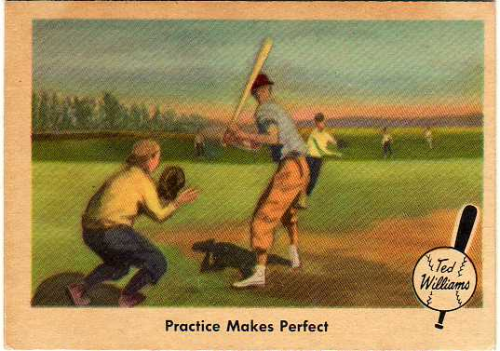 1959 Fleer Ted Williams #3 Practice Makes Perfect
