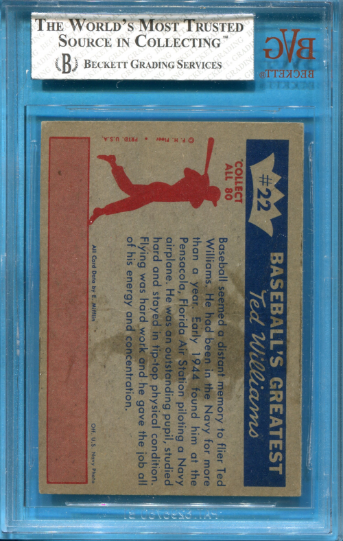 1959 Fleer Ted Williams #22 1944 Ted Solos back image