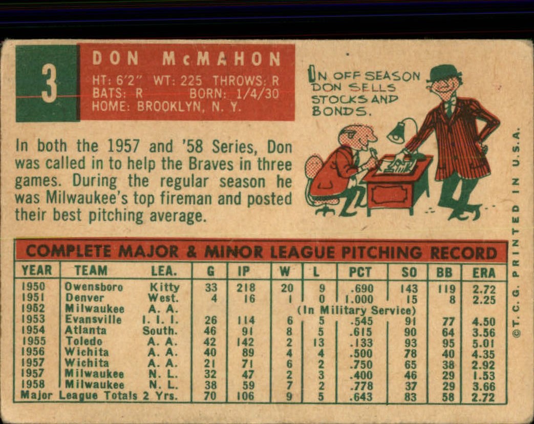 1959 TOPPS BASEBALL ASSORTED SINGLES U-PICK #1-220 - Picture 11 of 500