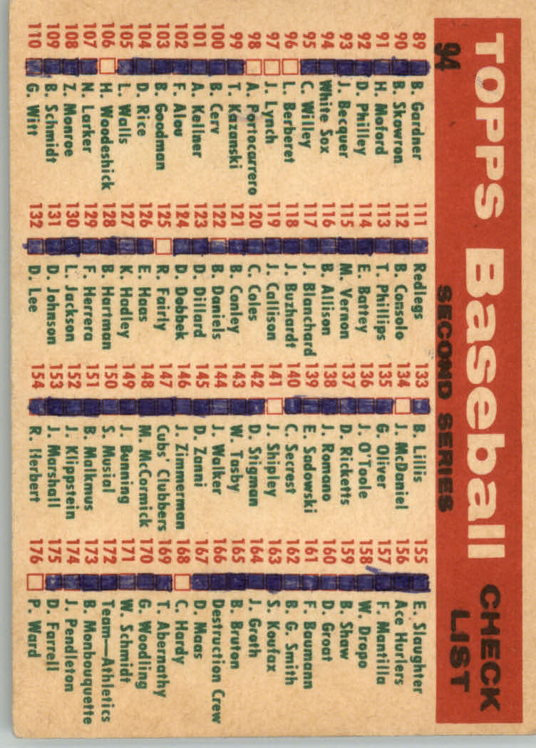 1959 TOPPS BASEBALL ASSORTED SINGLES U-PICK #1-220 - Picture 143 of 500