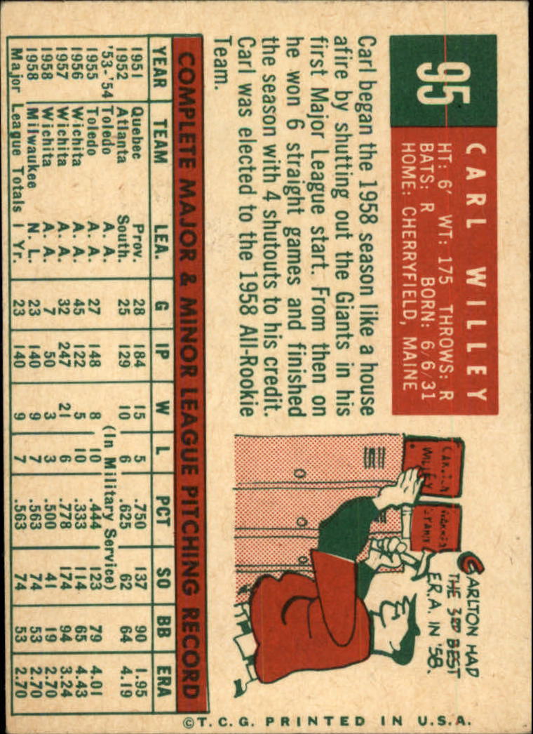 1959 TOPPS BASEBALL ASSORTED SINGLES U-PICK #1-220 - Picture 145 of 500