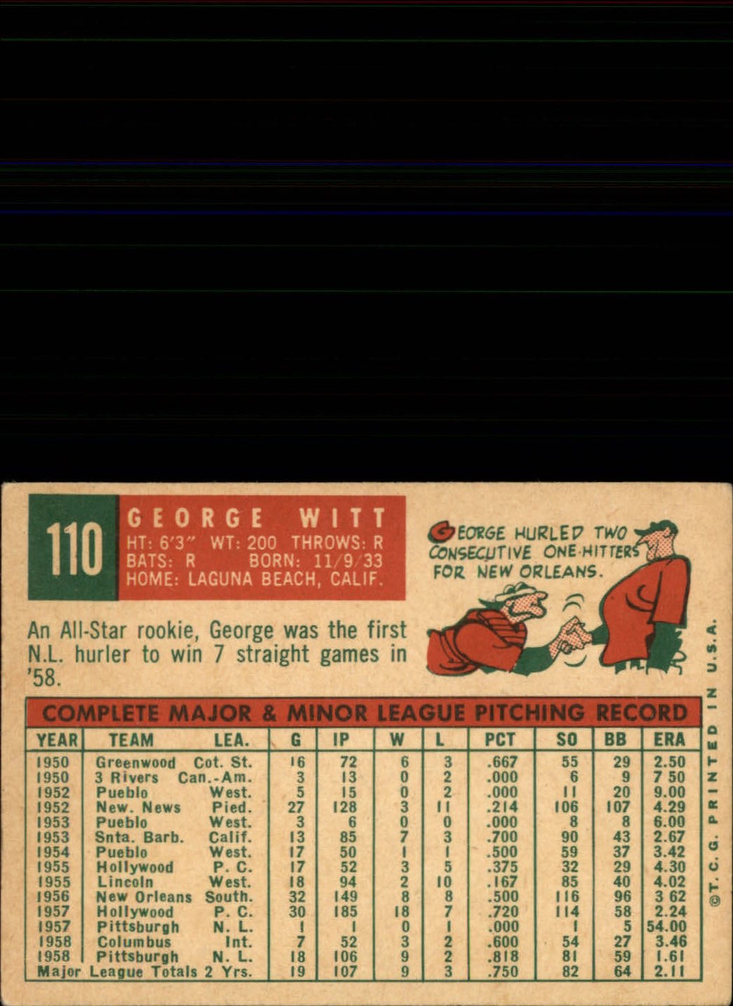1959 TOPPS BASEBALL ASSORTED SINGLES U-PICK #1-220 - Picture 169 of 500