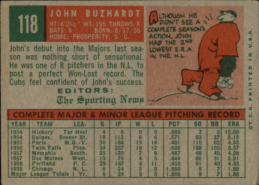 1959 TOPPS BASEBALL ASSORTED SINGLES U-PICK #1-220 - Picture 195 of 500