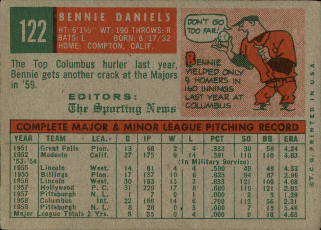 1959 TOPPS BASEBALL ASSORTED SINGLES U-PICK #1-220 - Picture 209 of 500