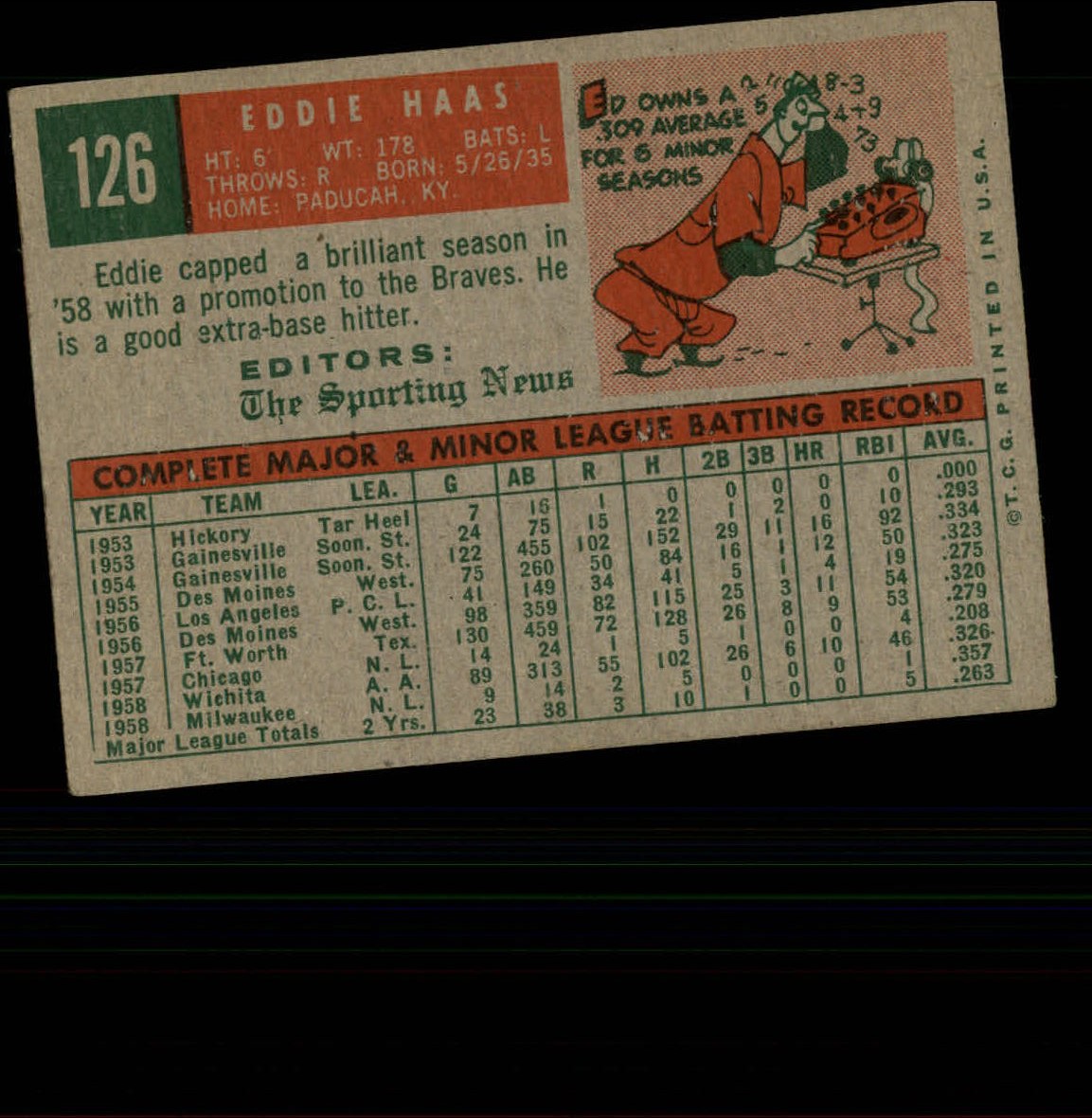 1959 TOPPS BASEBALL ASSORTED SINGLES U-PICK #1-220 - Picture 221 of 500