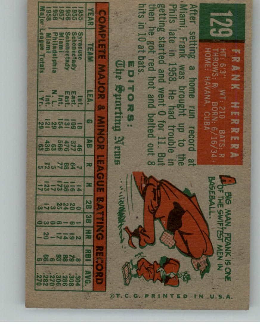 1959 TOPPS BASEBALL ASSORTED SINGLES U-PICK #1-220 - Picture 235 of 500