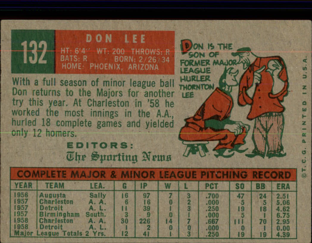 1959 TOPPS BASEBALL ASSORTED SINGLES U-PICK #1-220 - Picture 243 of 500