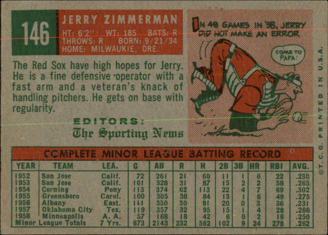 1959 TOPPS BASEBALL ASSORTED SINGLES U-PICK #1-220 - Picture 299 of 500