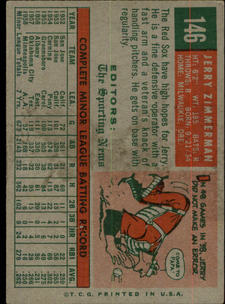 1959 TOPPS BASEBALL ASSORTED SINGLES U-PICK #1-220 - Picture 301 of 500