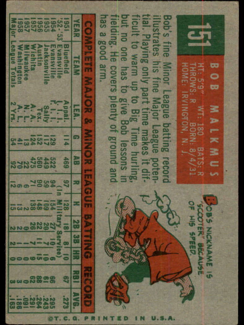 1959 TOPPS BASEBALL ASSORTED SINGLES U-PICK #1-220 - Picture 311 of 500