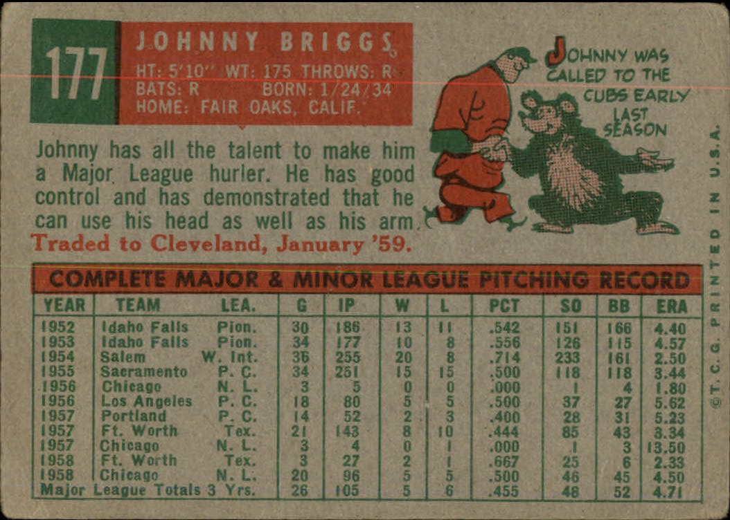 1959 TOPPS BASEBALL ASSORTED SINGLES U-PICK #1-220 - Picture 376 of 500