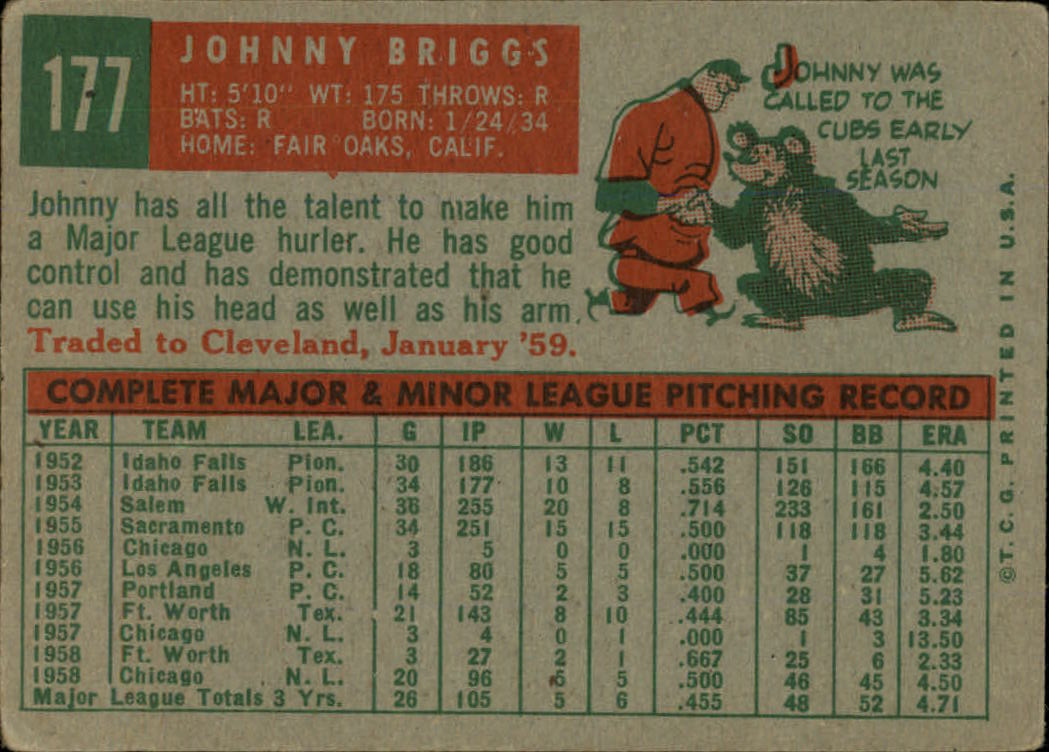 1959 TOPPS BASEBALL ASSORTED SINGLES U-PICK #1-220 - Picture 378 of 500