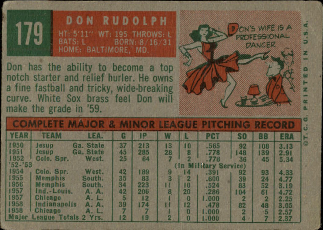 1959 TOPPS BASEBALL ASSORTED SINGLES U-PICK #1-220 - Picture 384 of 500