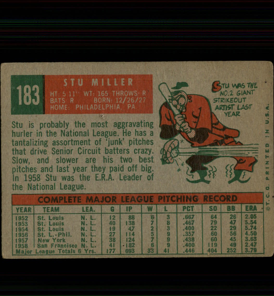 1959 TOPPS BASEBALL ASSORTED SINGLES U-PICK #1-220 - Picture 390 of 500