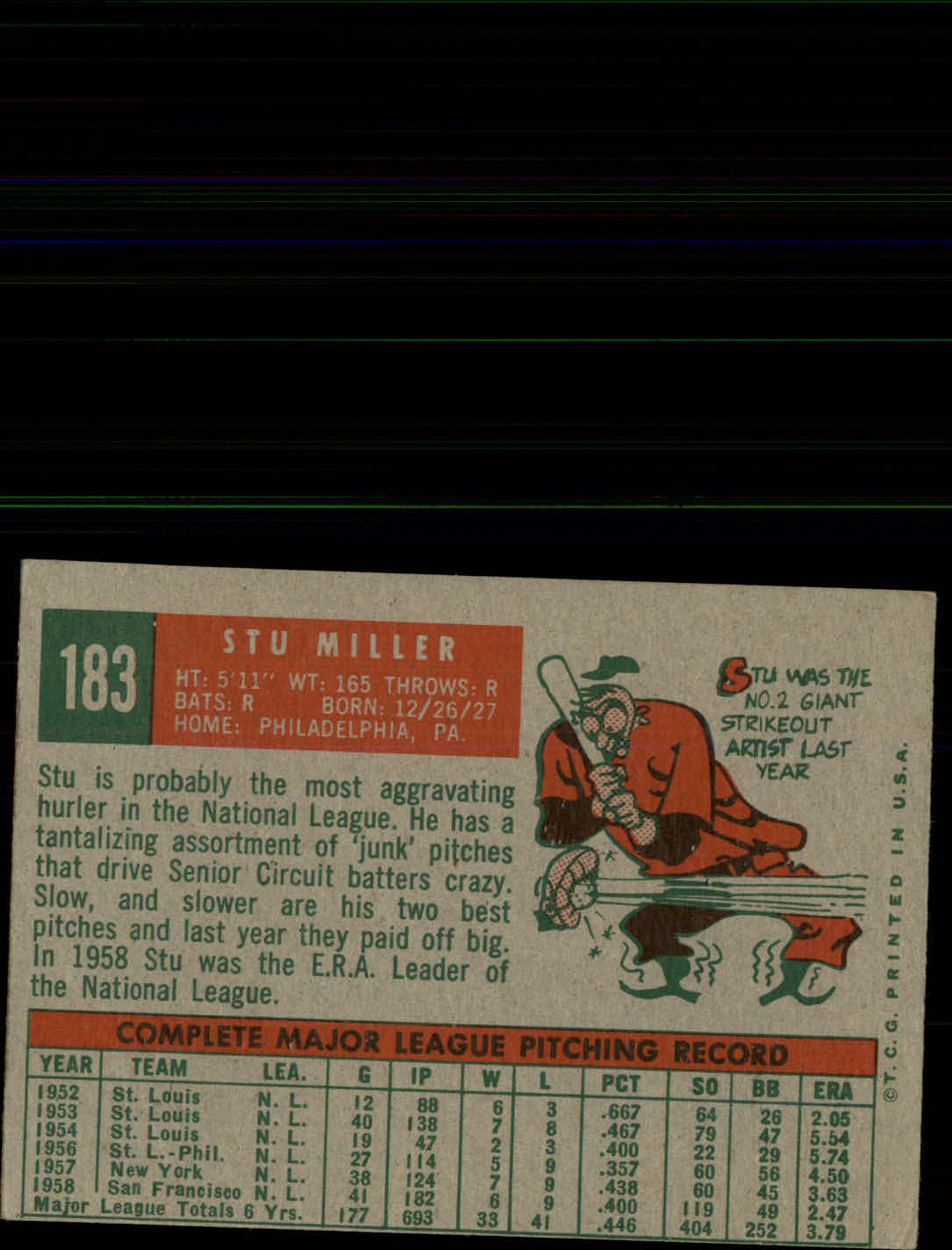 1959 TOPPS BASEBALL ASSORTED SINGLES U-PICK #1-220 - Picture 394 of 500