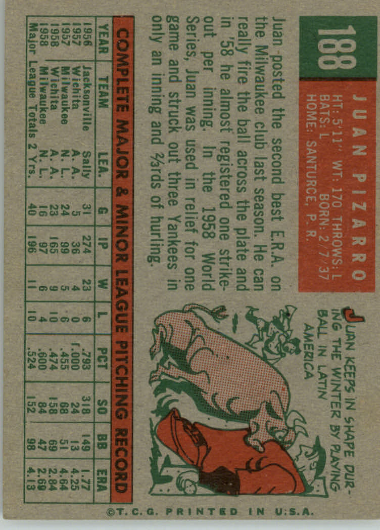 1959 TOPPS BASEBALL ASSORTED SINGLES U-PICK #1-220 - Picture 406 of 500