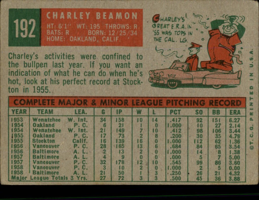 1959 TOPPS BASEBALL ASSORTED SINGLES U-PICK #1-220 - Picture 420 of 500