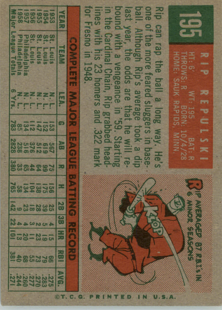 1959 TOPPS BASEBALL ASSORTED SINGLES U-PICK #1-220 - Picture 428 of 500