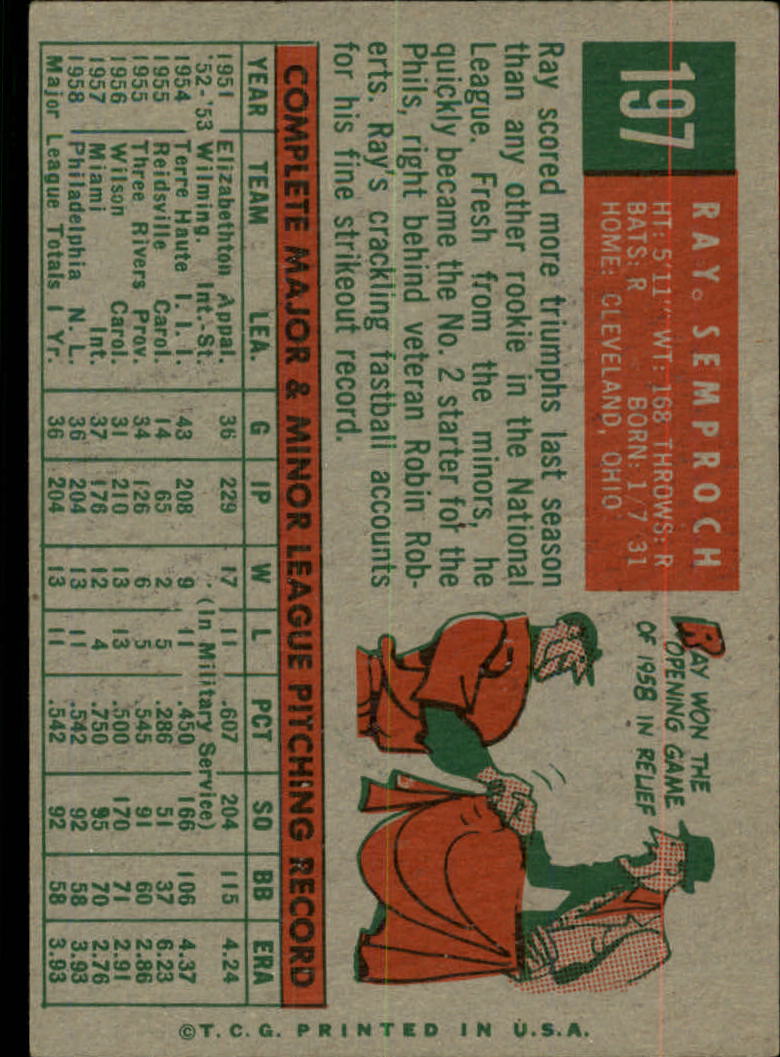 1959 TOPPS BASEBALL ASSORTED SINGLES U-PICK #1-220 - Picture 432 of 500
