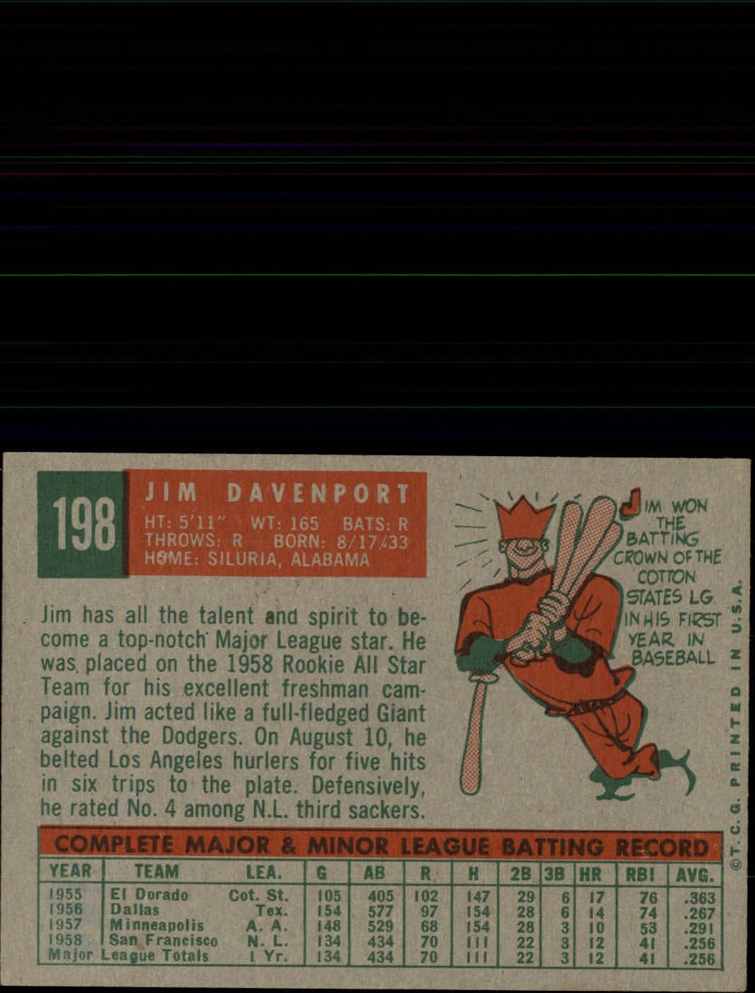 1959 TOPPS BASEBALL ASSORTED SINGLES U-PICK #1-220 - Picture 438 of 500