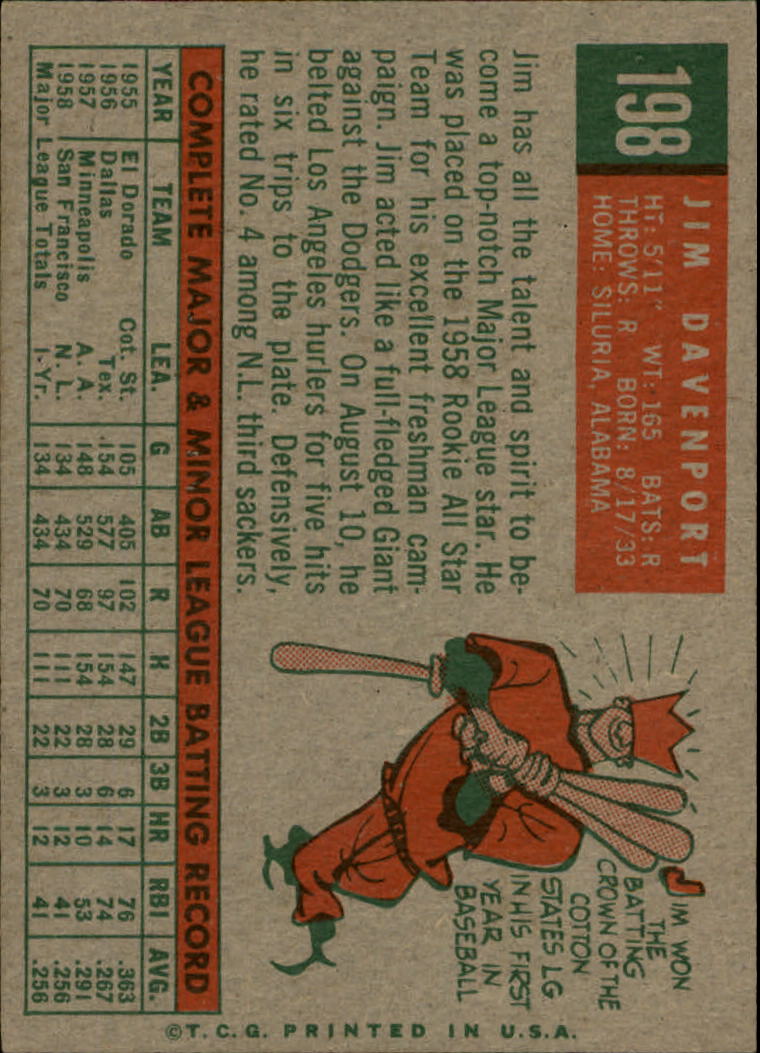 1959 TOPPS BASEBALL ASSORTED SINGLES U-PICK #1-220 - Picture 440 of 500