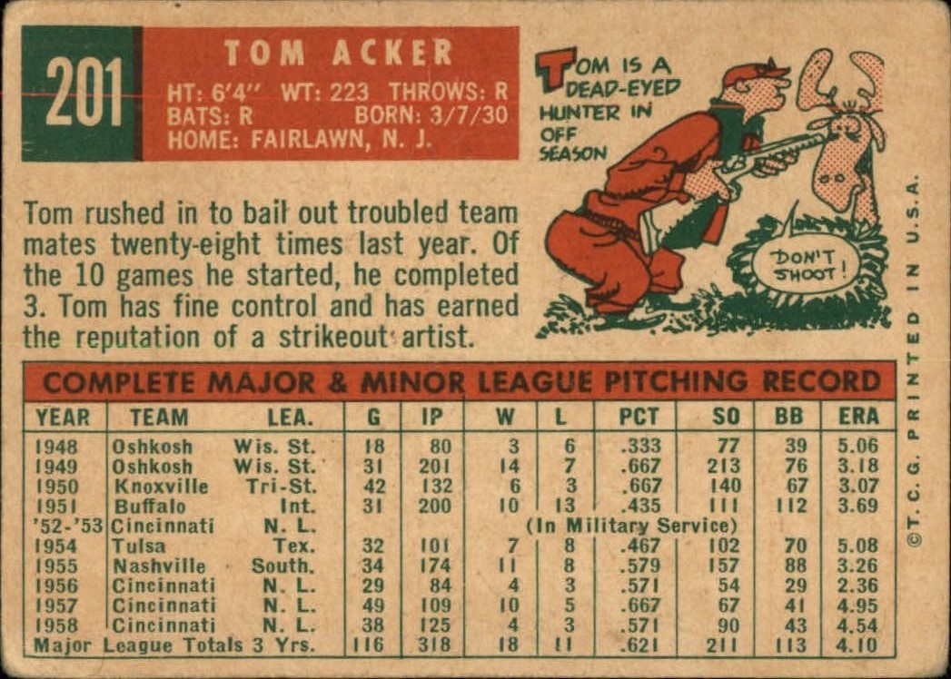 1959 TOPPS BASEBALL ASSORTED SINGLES U-PICK #1-220 - Picture 448 of 500