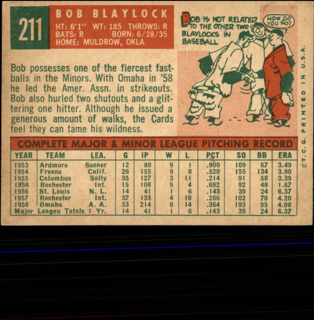 1959 TOPPS BASEBALL ASSORTED SINGLES U-PICK #1-220 - Picture 474 of 500
