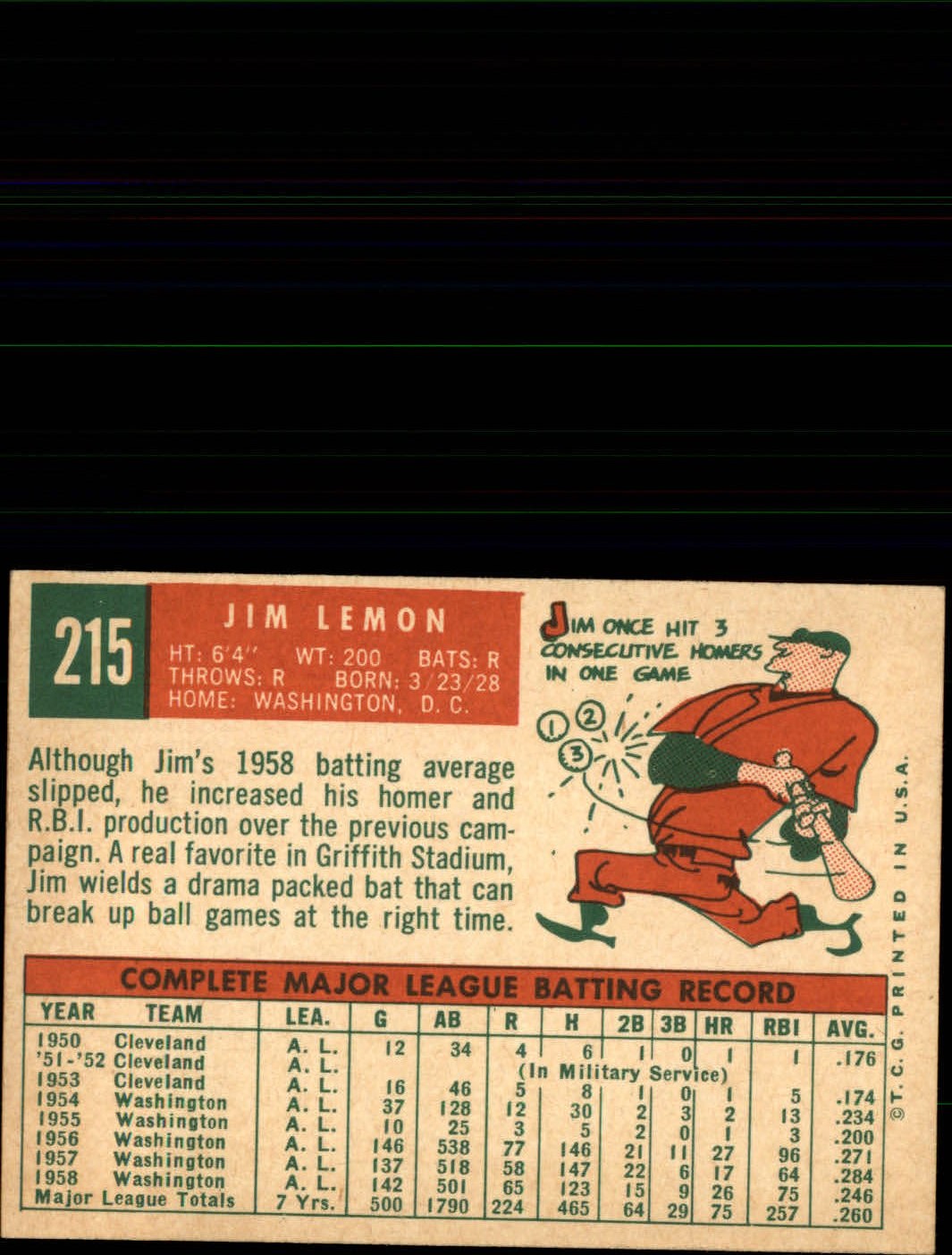 1959 TOPPS BASEBALL ASSORTED SINGLES U-PICK #1-220 - Picture 484 of 500