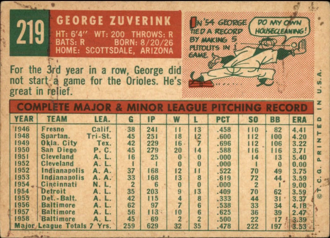 1959 TOPPS BASEBALL ASSORTED SINGLES U-PICK #1-220 - Picture 498 of 500