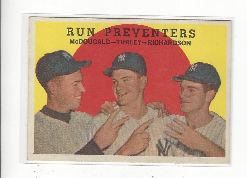 1959 Topps #237 Run Preventers/Gil McDougald/Bob Turley/Bobby Richardson