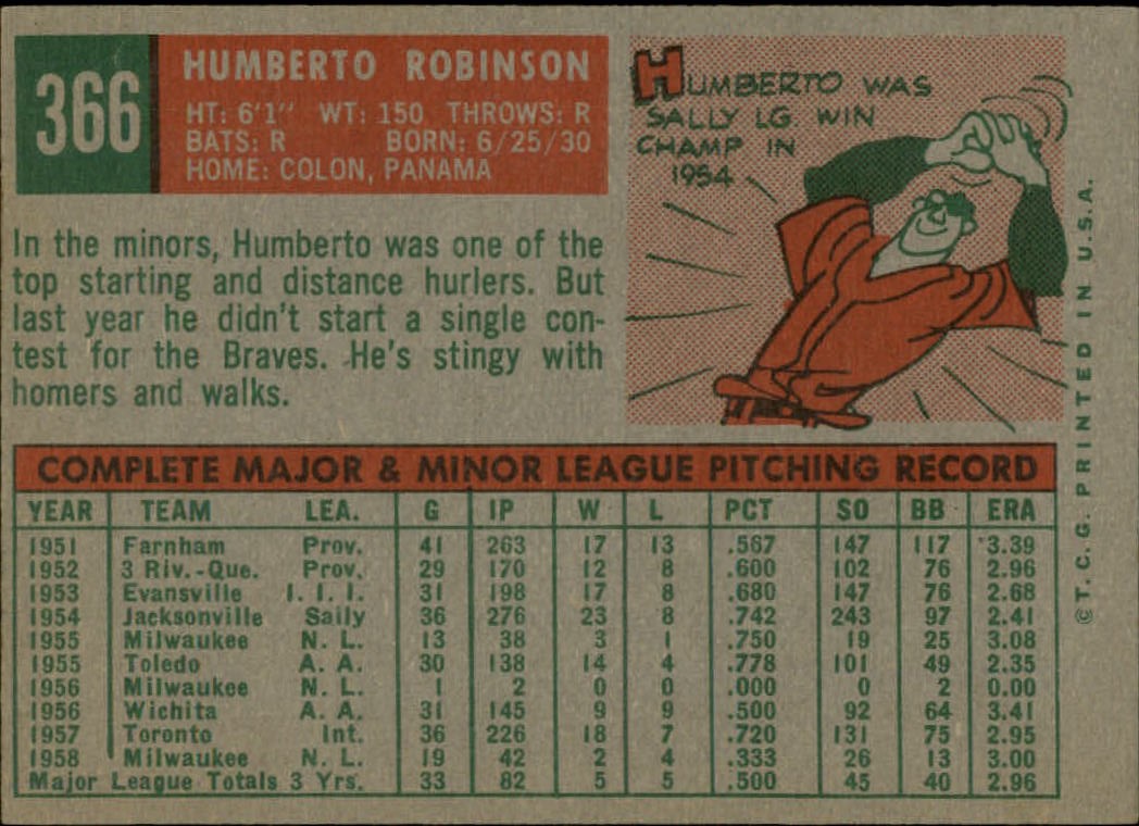 1959 TOPPS BASEBALL ASSORTED SINGLES U-PICK #362-556 - Picture 17 of 488