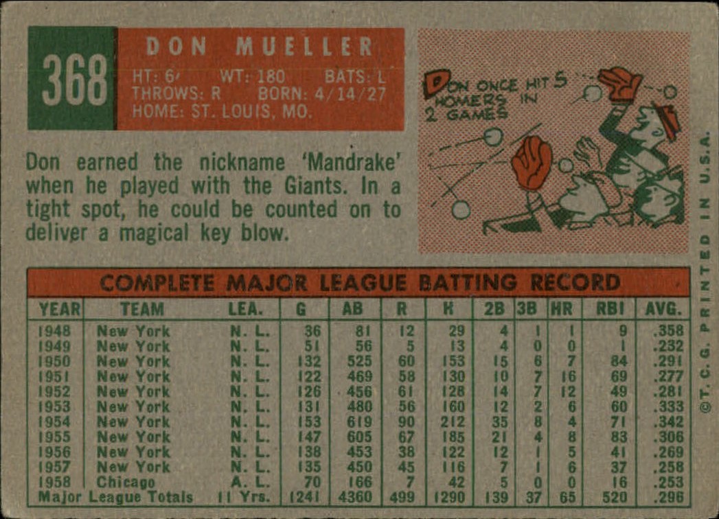 1959 TOPPS BASEBALL ASSORTED SINGLES U-PICK #362-556 - Picture 21 of 488
