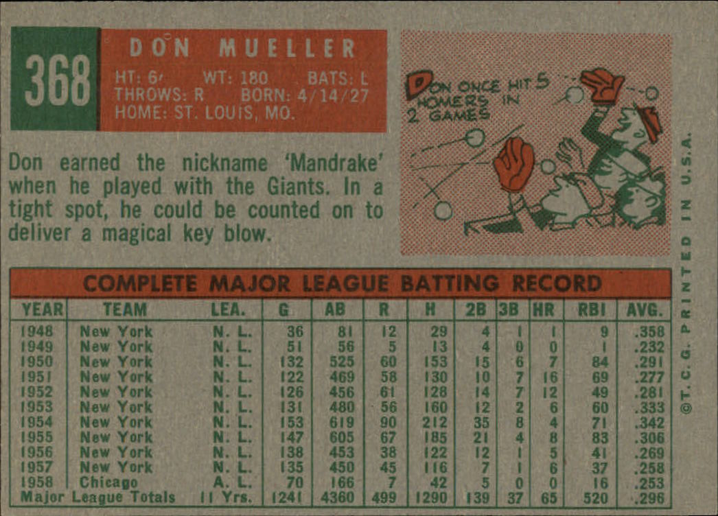1959 TOPPS BASEBALL ASSORTED SINGLES U-PICK #362-556 - Picture 23 of 488