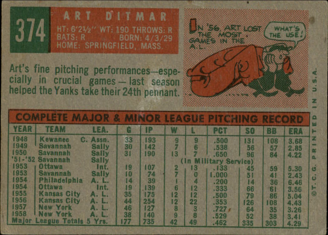1959 TOPPS BASEBALL ASSORTED SINGLES U-PICK #362-556 - Picture 51 of 488