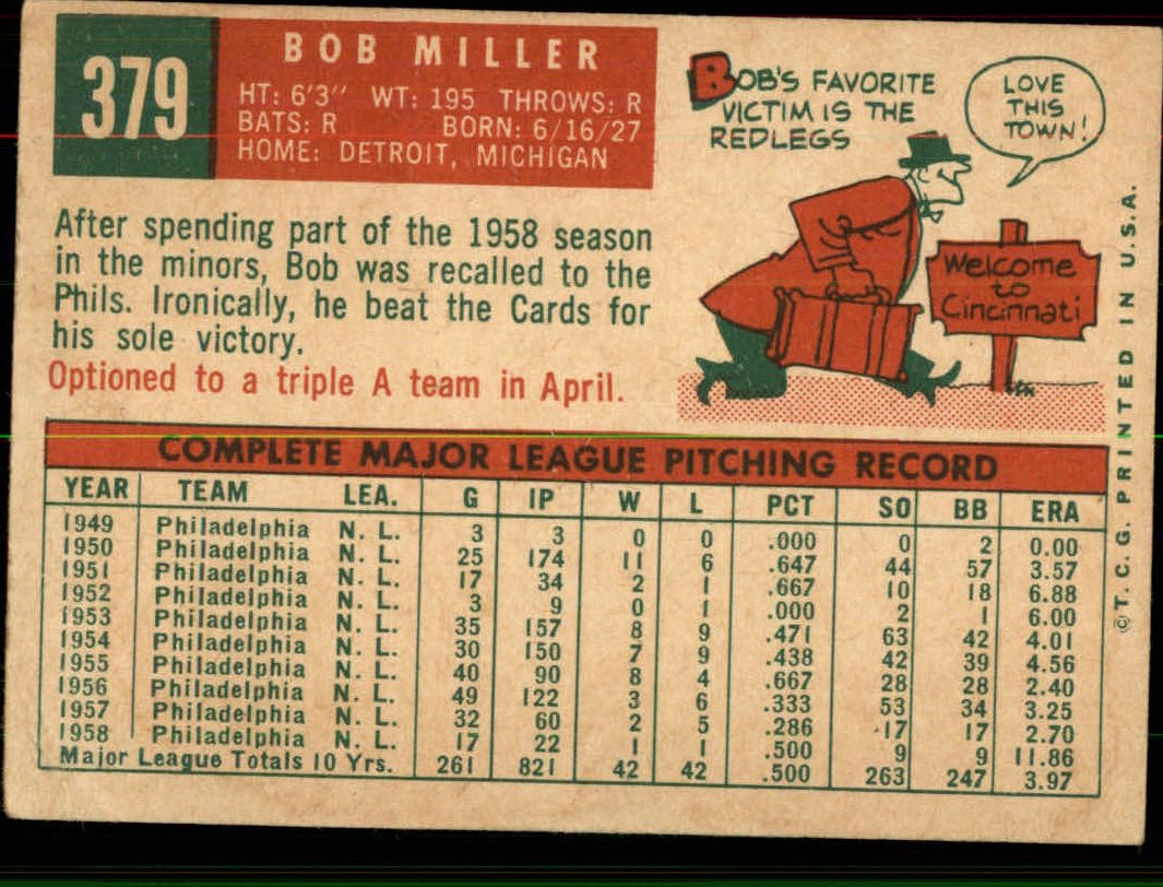 1959 TOPPS BASEBALL ASSORTED SINGLES U-PICK #362-556 - Picture 73 of 488