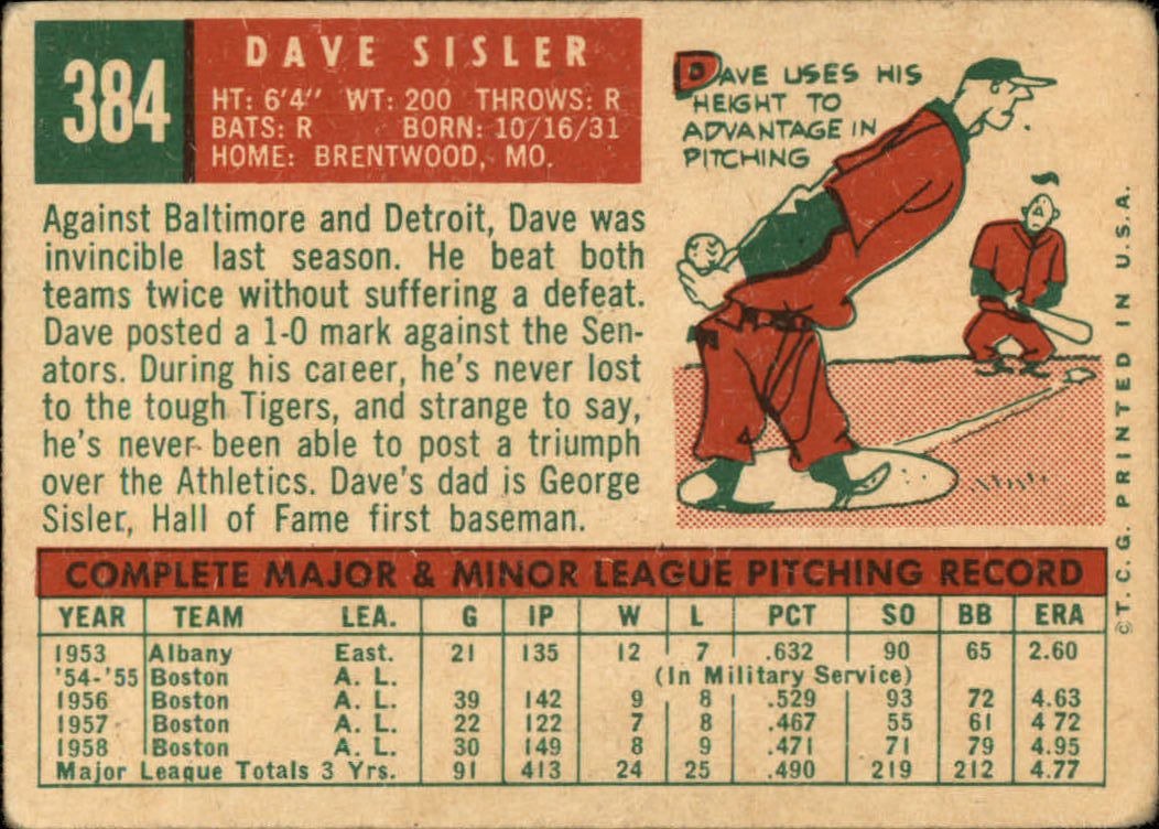 1959 TOPPS BASEBALL ASSORTED SINGLES U-PICK #362-556 - Picture 91 of 488