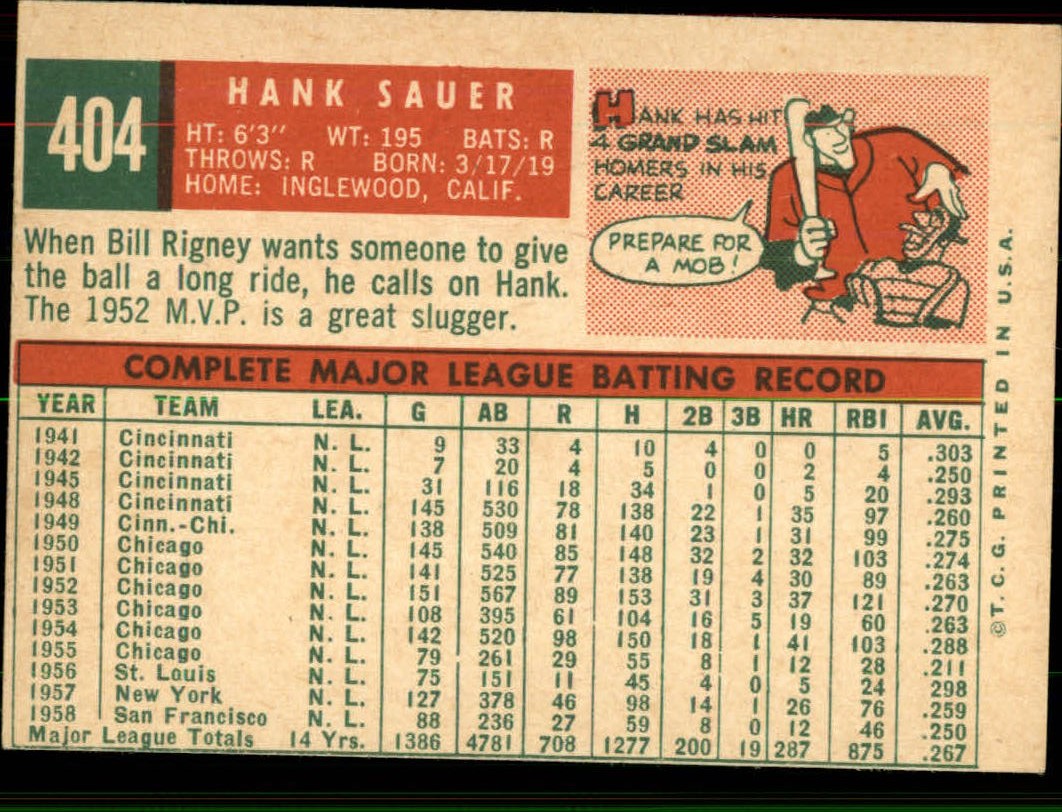 1959 TOPPS BASEBALL ASSORTED SINGLES U-PICK #362-556 - Picture 183 of 488
