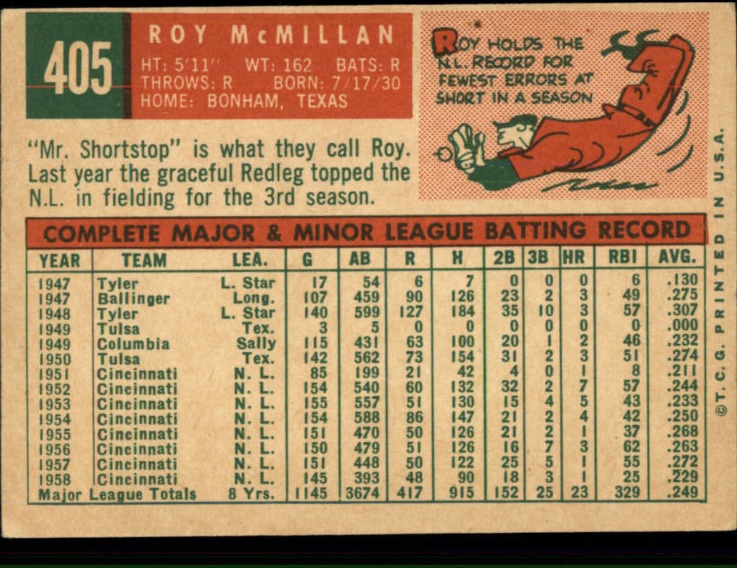 1959 TOPPS BASEBALL ASSORTED SINGLES U-PICK #362-556 - Picture 187 of 488