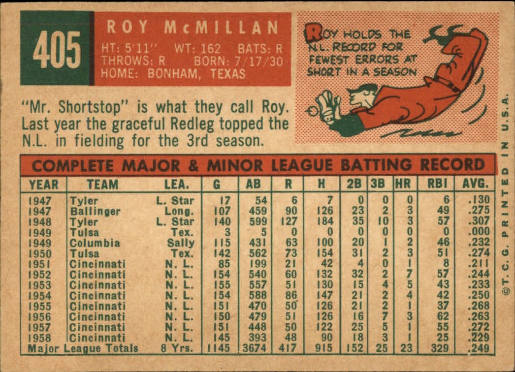 1959 TOPPS BASEBALL ASSORTED SINGLES U-PICK #362-556 - Picture 189 of 488