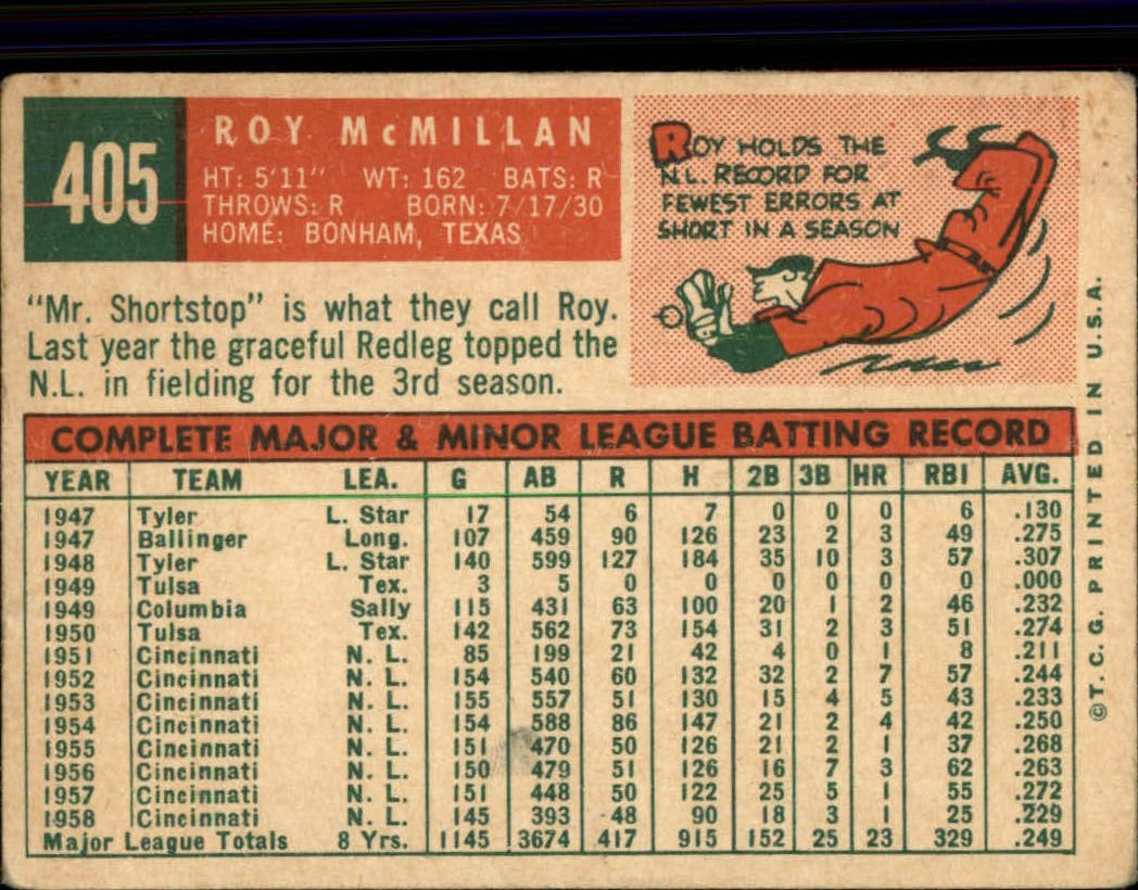 1959 TOPPS BASEBALL ASSORTED SINGLES U-PICK #362-556 - Picture 193 of 488