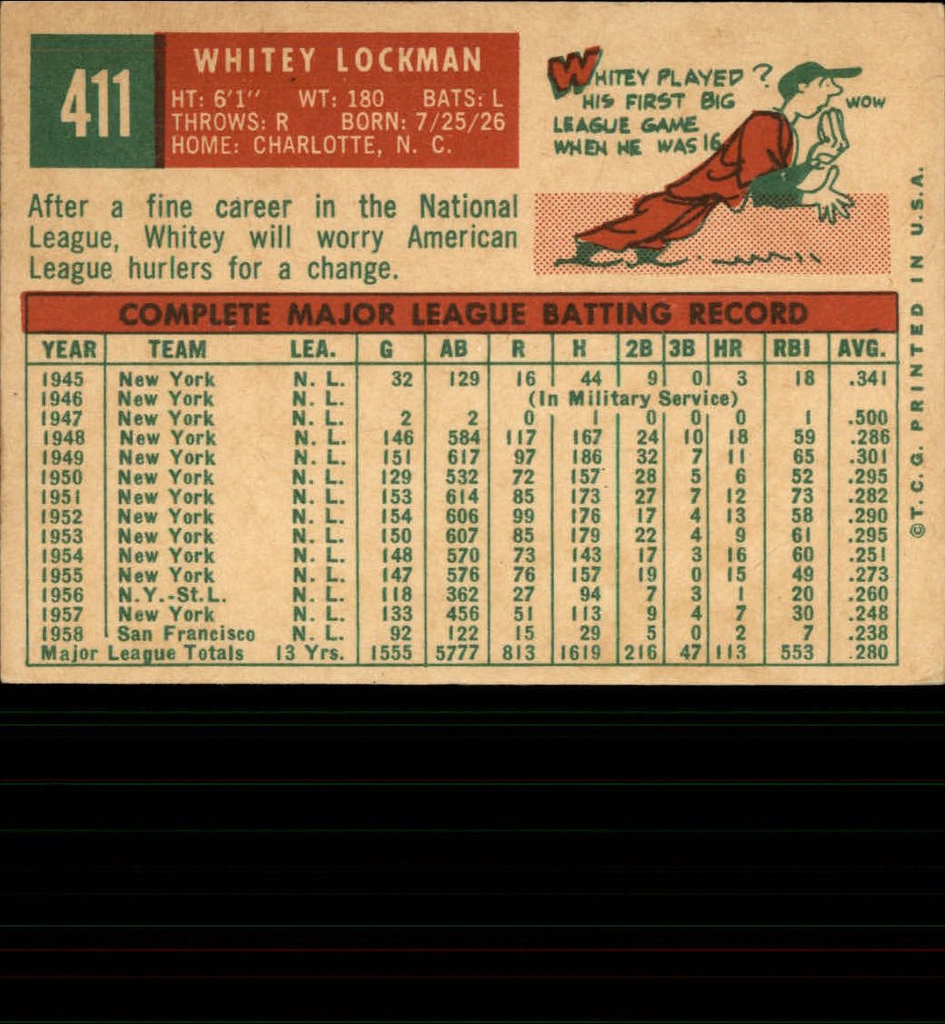 1959 TOPPS BASEBALL ASSORTED SINGLES U-PICK #362-556 - Picture 216 of 488