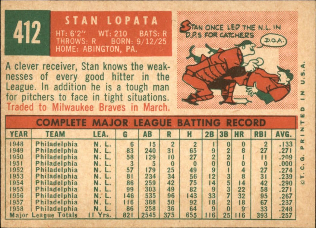 1959 TOPPS BASEBALL ASSORTED SINGLES U-PICK #362-556 - Picture 228 of 488