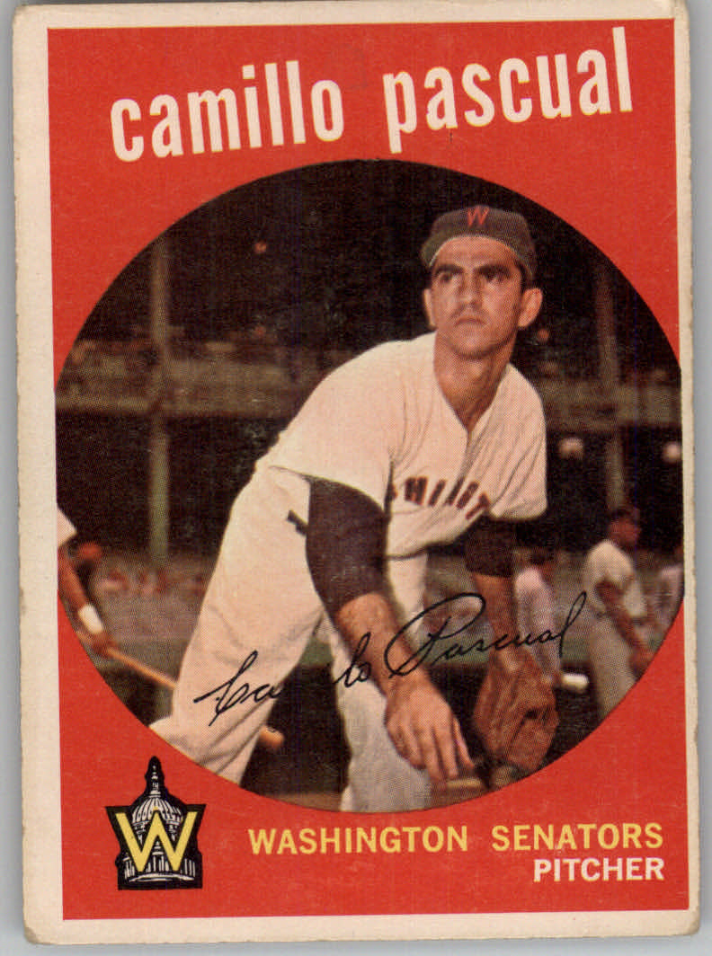 1959 Topps #413 Camilo Pascual UER/Listed as Camillo/on front and Pasqual/on back