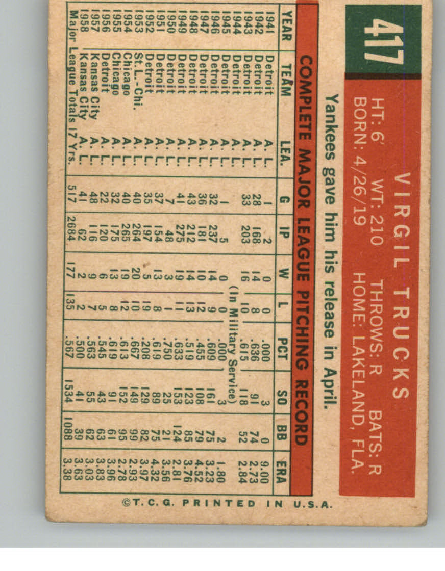1959 TOPPS BASEBALL ASSORTED SINGLES U-PICK #362-556 - Picture 248 of 488