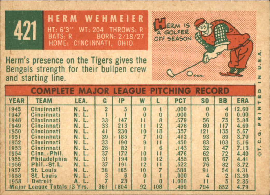 1959 TOPPS BASEBALL ASSORTED SINGLES U-PICK #362-556 - Picture 256 of 488