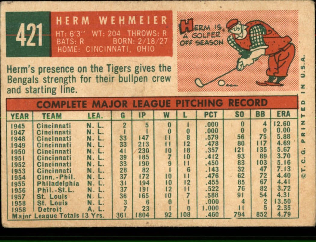 1959 TOPPS BASEBALL ASSORTED SINGLES U-PICK #362-556 - Picture 260 of 488