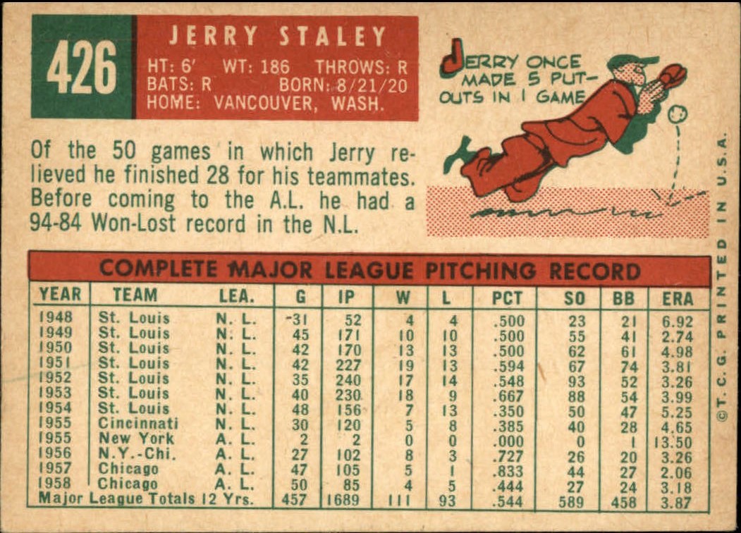 1959 TOPPS BASEBALL ASSORTED SINGLES U-PICK #362-556 - Picture 276 of 488
