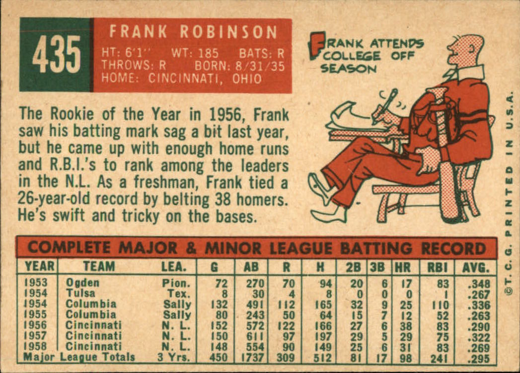 1959 TOPPS BASEBALL ASSORTED SINGLES U-PICK #362-556 - Picture 292 of 488