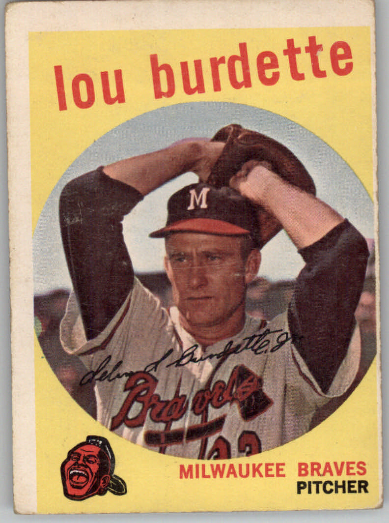 1959 Topps #440 Lou Burdette/Posing as if/lefthanded